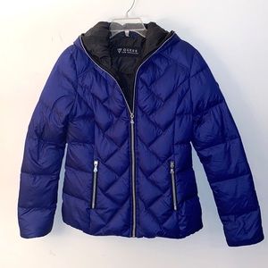 Guess Down Puffer Jacket, SZ M, Blue